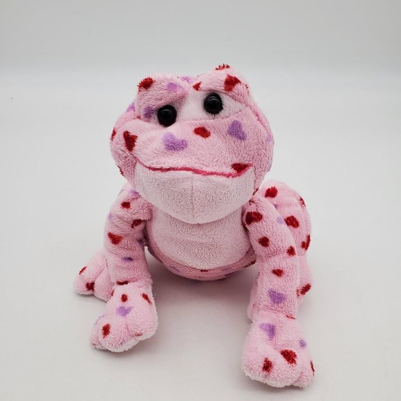 Ganz Webkinz Love Frog Pink Red Purple Hearts HM144 Plush Stuffed No Code 8" - Picture 6 of 7